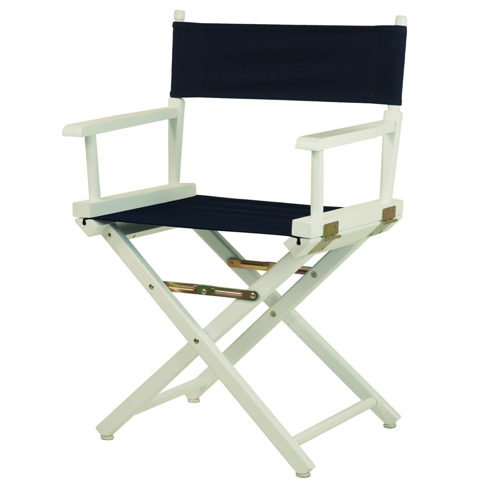 18'' Director's Chair White Frame-Navy Blue Canvas - Casual Home