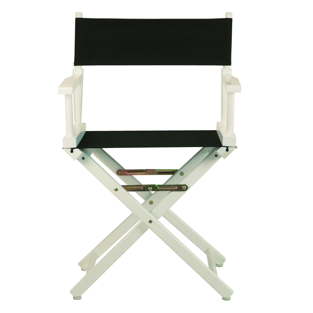 18'' Director's Chair White Frame-Black Canvas - Casual Home