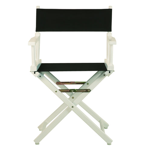 18'' Director's Chair White Frame-Black Canvas - Casual Home