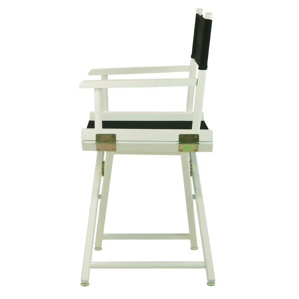 18'' Director's Chair White Frame-Black Canvas - Casual Home