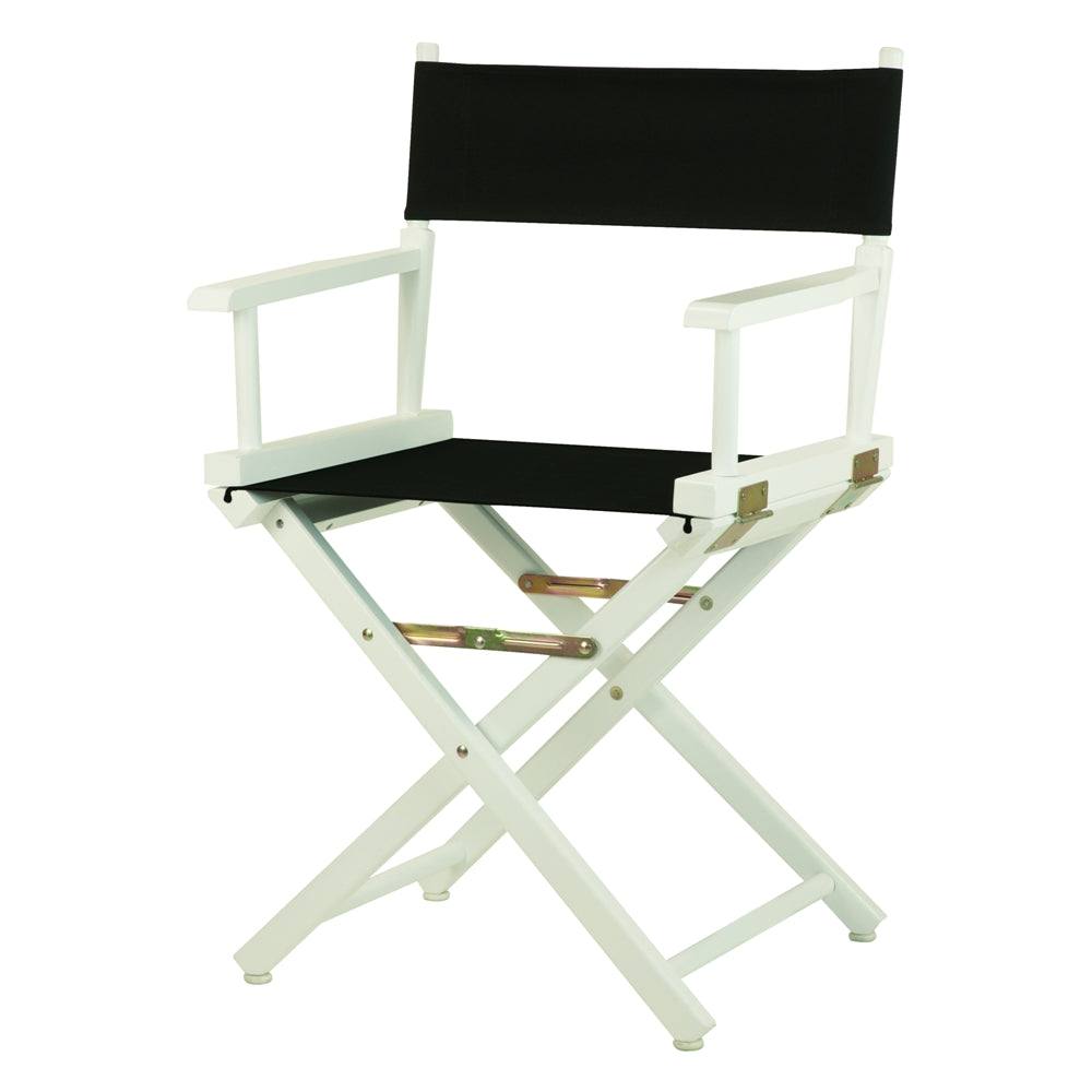 18'' Director's Chair White Frame-Black Canvas - Casual Home