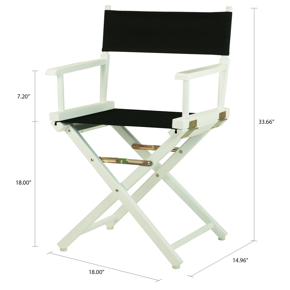 18'' Director's Chair White Frame-Black Canvas - Casual Home