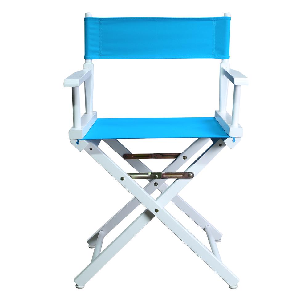 18'' Director's Chair White Frame-Turquoise Canvas - Casual Home