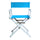 18'' Director's Chair White Frame-Turquoise Canvas - Casual Home