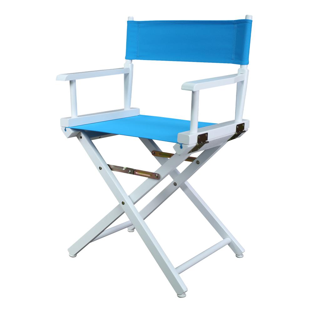 18'' Director's Chair White Frame-Turquoise Canvas - Casual Home