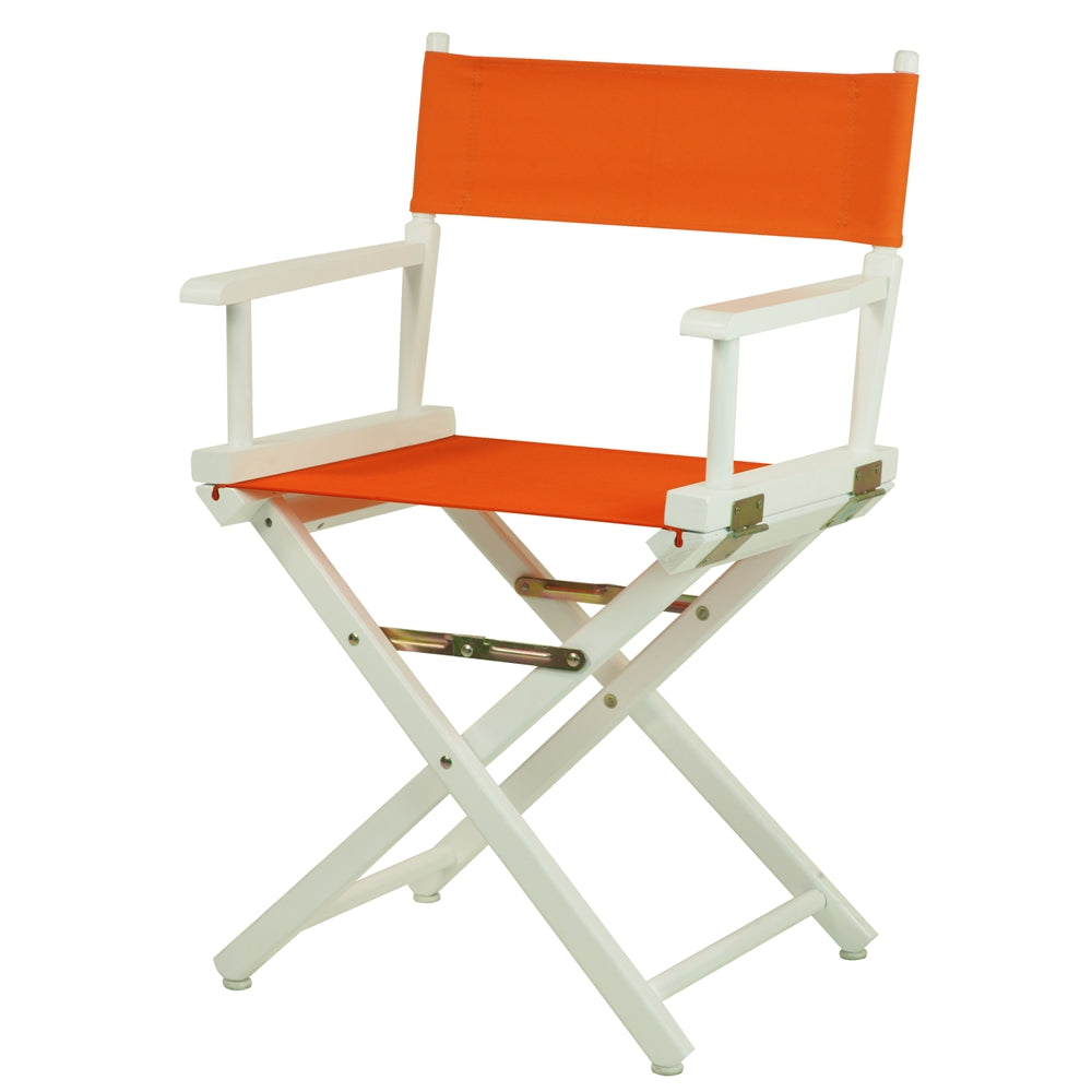 18'' Director's Chair White Frame-Tangerine Canvas - Casual Home