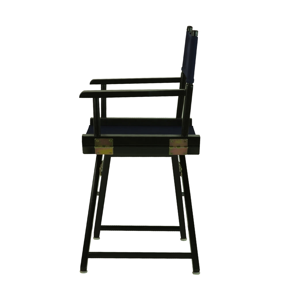 18'' Director's Chair Black Frame-Navy Blue Canvas - Casual Home