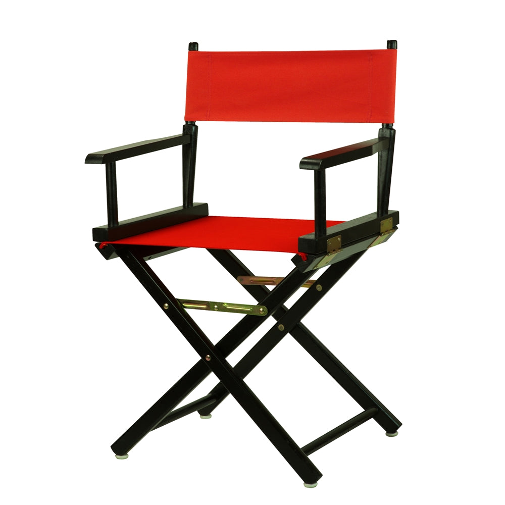 18'' Director's Chair Black Frame-Red Canvas - Casual Home