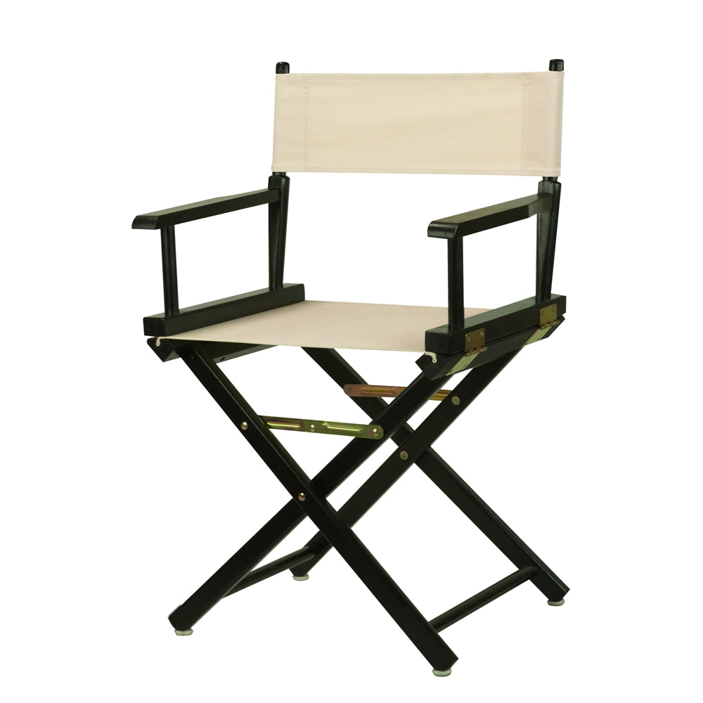 18'' Director's Chair Black Frame-Natural/Wheat Canvas - Casual Home