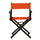 18'' Director's Chair Black Frame-Orange Canvas - Casual Home