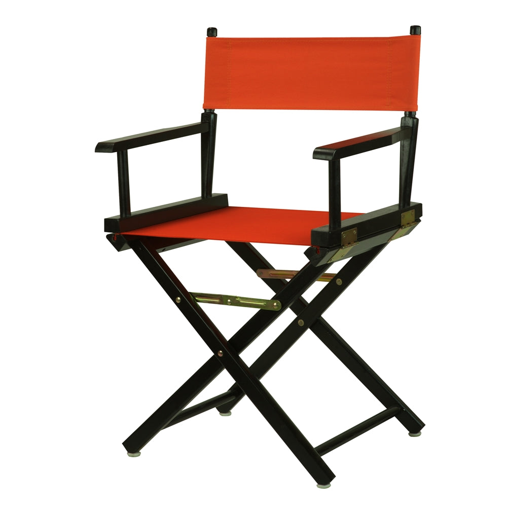 18'' Director's Chair Black Frame-Orange Canvas - Casual Home
