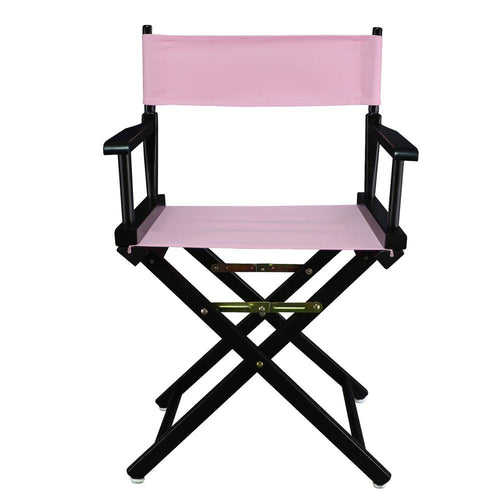 18'' Director's Chair Black Frame-Pink Canvas - Casual Home