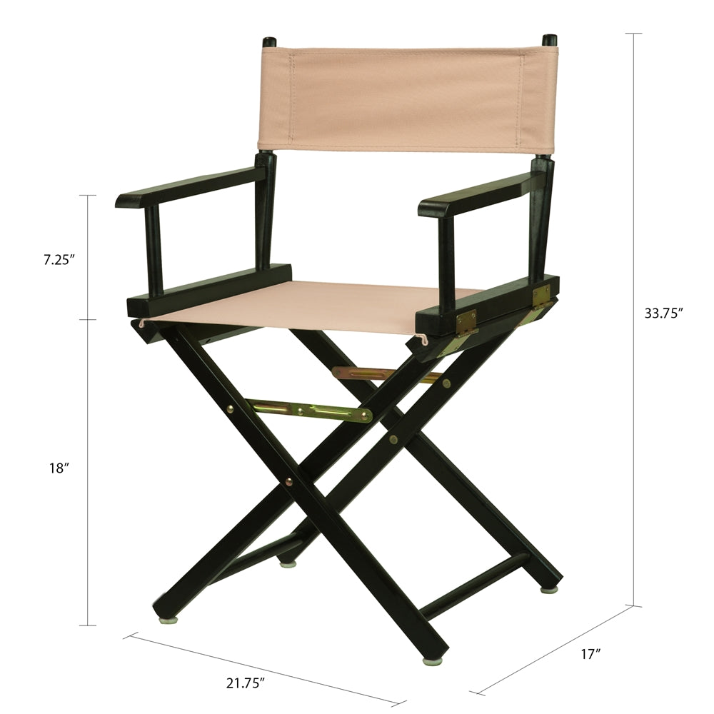 18'' Director's Chair Black Frame-Tan Canvas - Casual Home