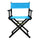 18'' Director's Chair Black Frame-Turquoise Canvas - Casual Home