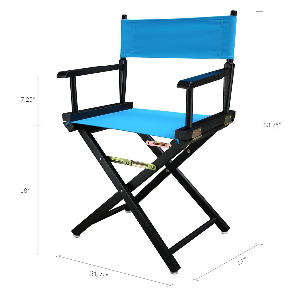 18'' Director's Chair Black Frame-Turquoise Canvas - Casual Home