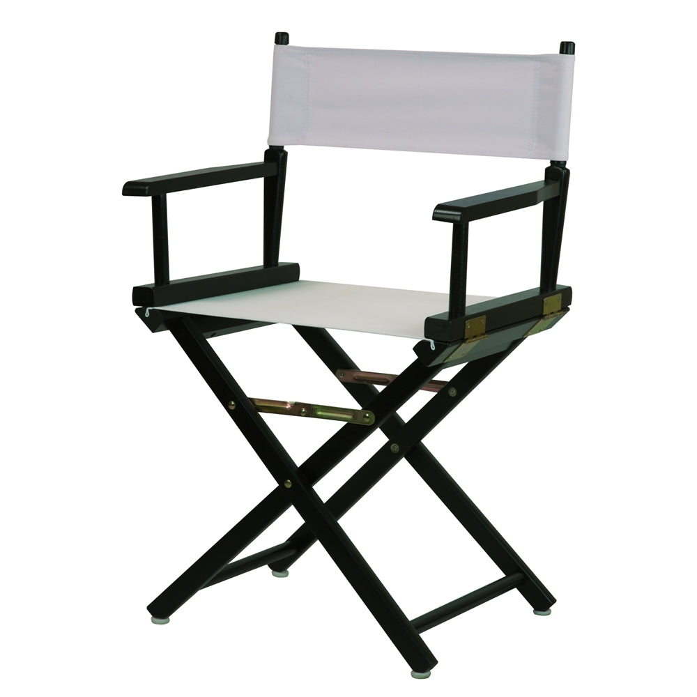 18'' Director's Chair Black Frame-White Canvas - Casual Home