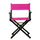 18'' Director's Chair Black Frame-Magenta Canvas - Casual Home