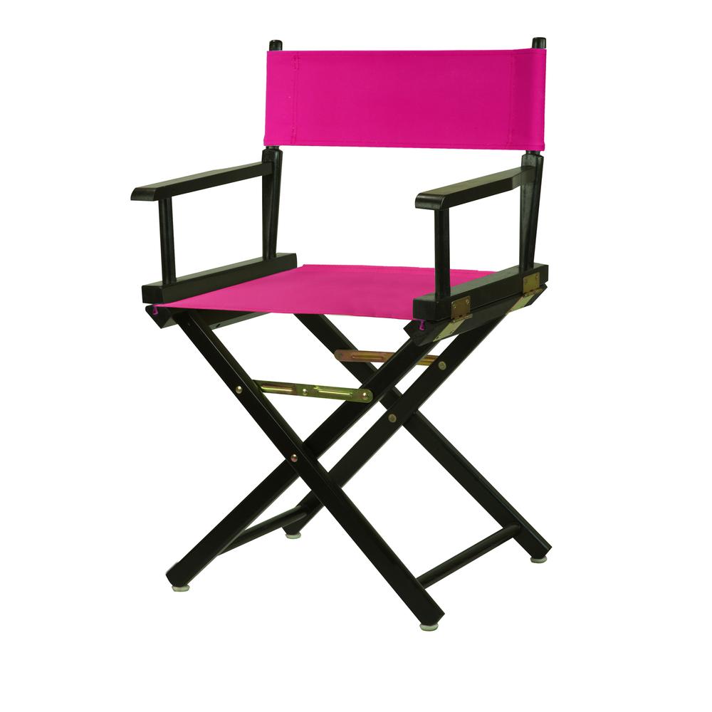 18'' Director's Chair Black Frame-Magenta Canvas - Casual Home