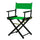 18'' Director's Chair Black Frame-Green Canvas - Casual Home