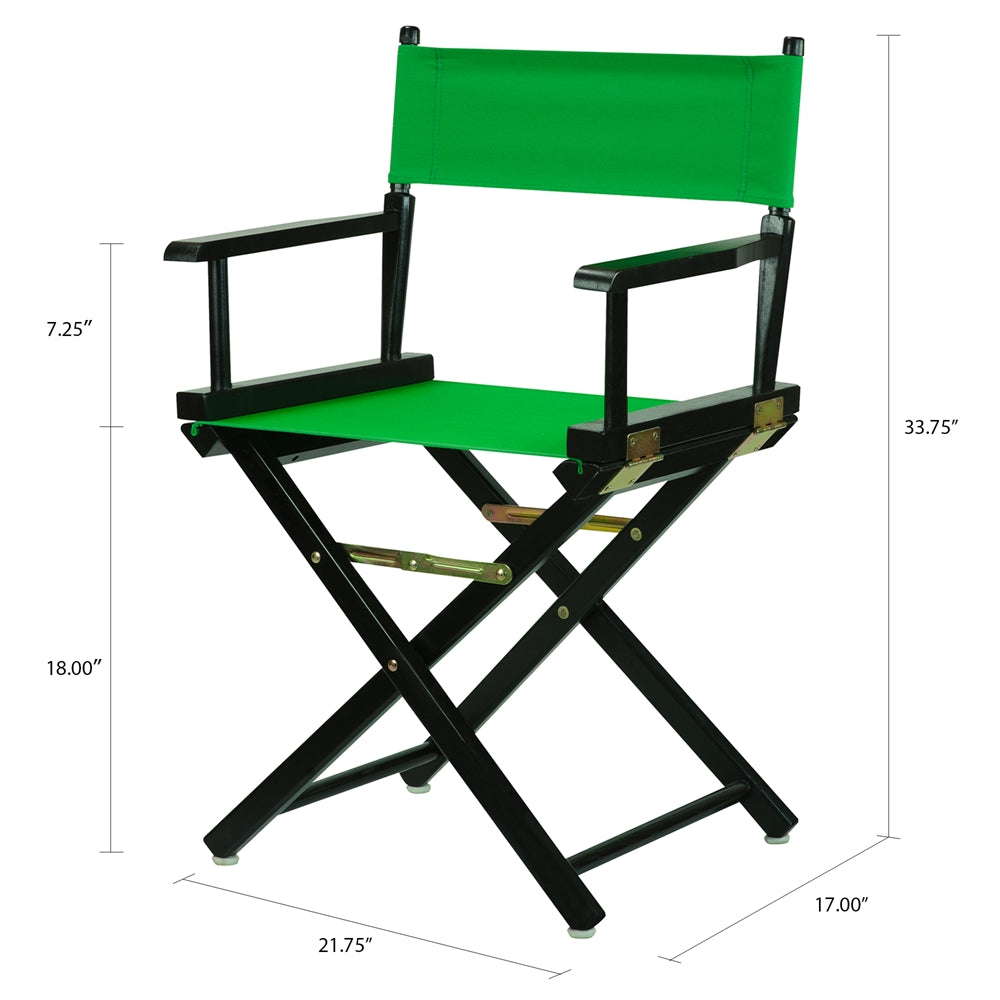 18'' Director's Chair Black Frame-Green Canvas - Casual Home