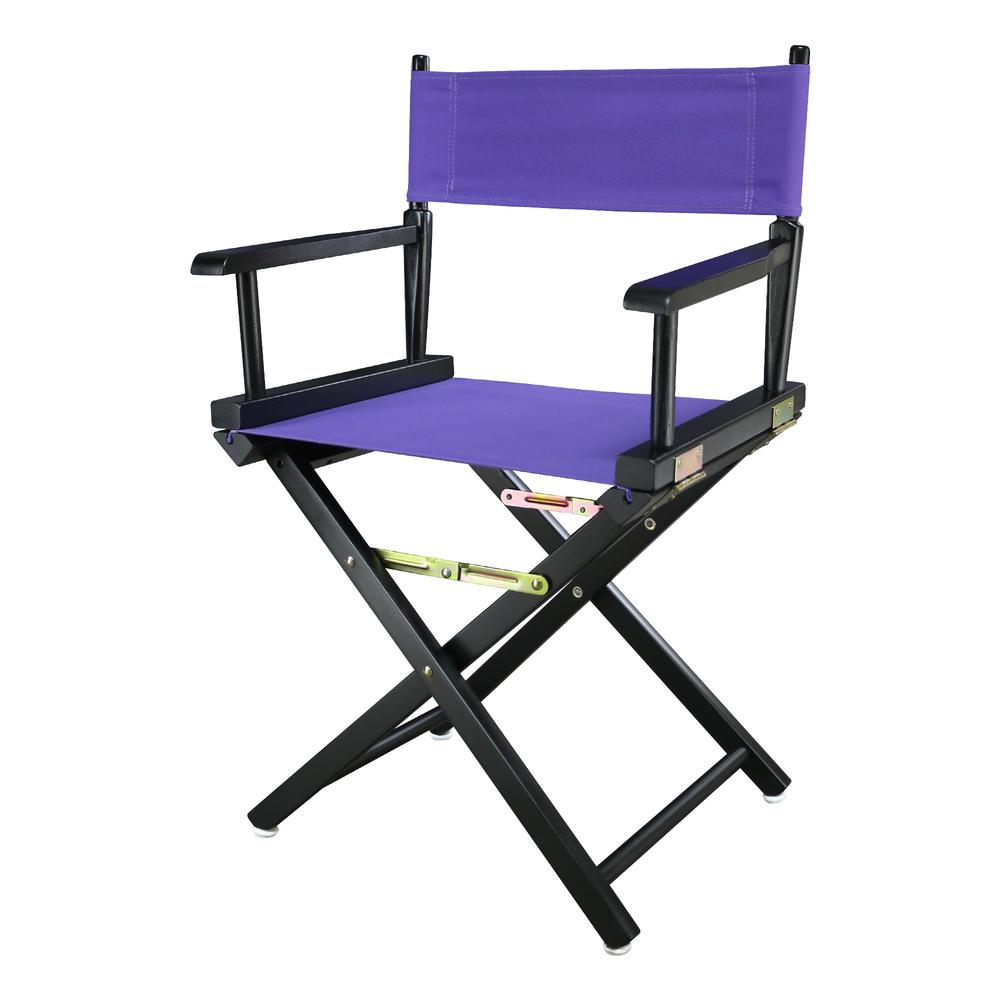 18'' Director's Chair Black Frame-Purple Canvas - Casual Home