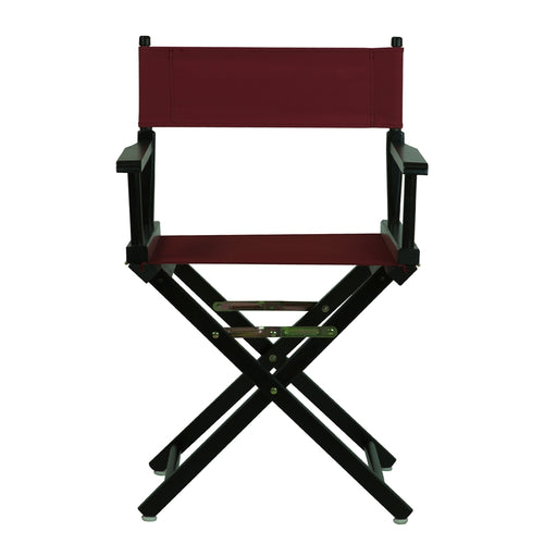18'' Director's Chair Black Frame-Burgundy Canvas - Casual Home