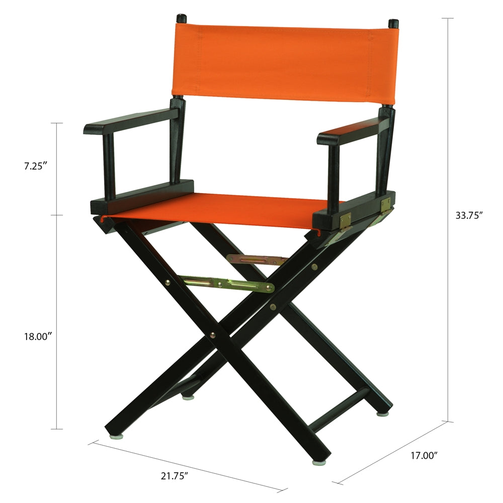 18'' Director's Chair Black Frame-Tangerine Canvas - Casual Home