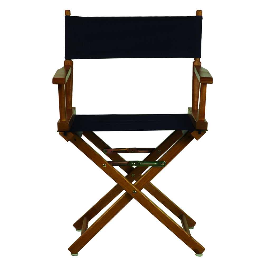 18'' Director's Chair Honey Oak Frame-Navy Blue Canvas - Casual Home