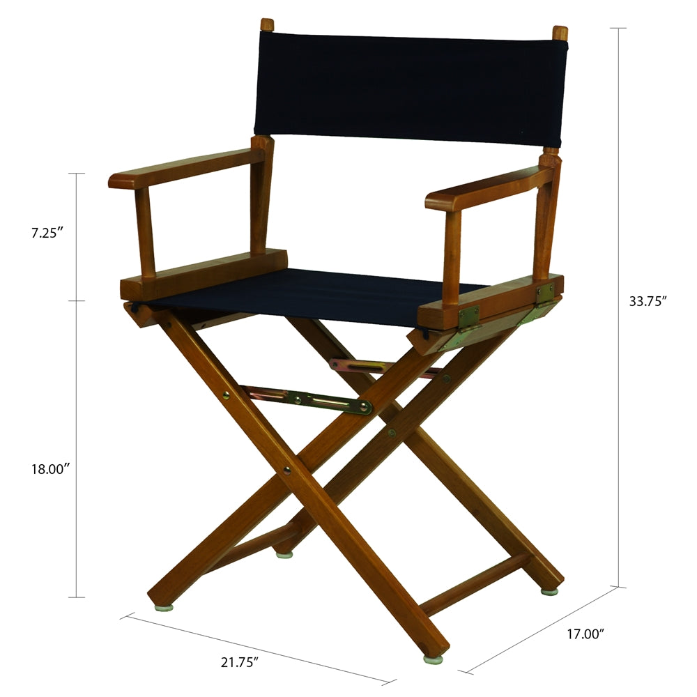 18'' Director's Chair Honey Oak Frame-Navy Blue Canvas - Casual Home