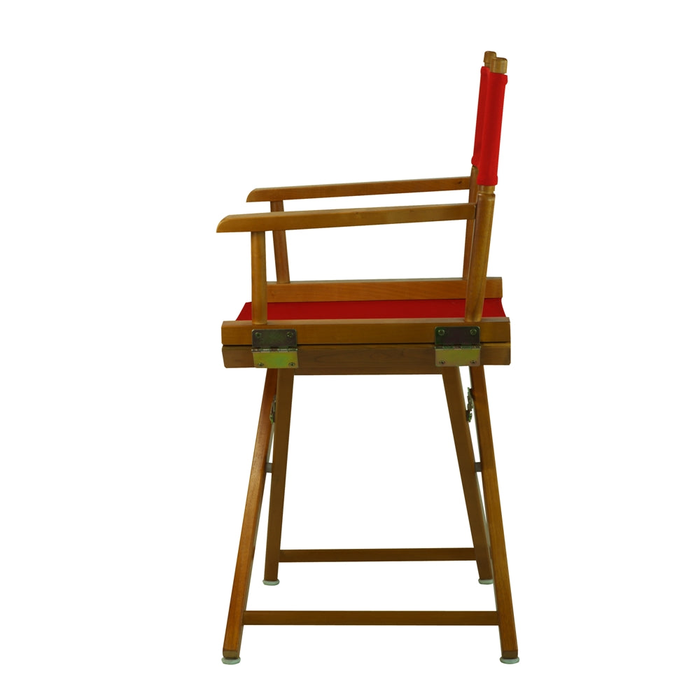 18'' Director's Chair Honey Oak Frame-Red Canvas - Casual Home