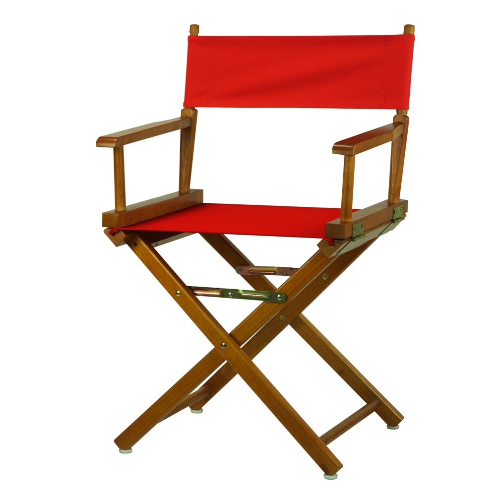 18'' Director's Chair Honey Oak Frame-Red Canvas - Casual Home