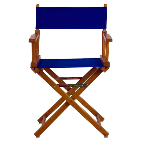18'' Director's Chair Honey Oak Frame-Royal Blue Canvas - Casual Home