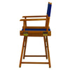18'' Director's Chair Honey Oak Frame-Royal Blue Canvas - Casual Home