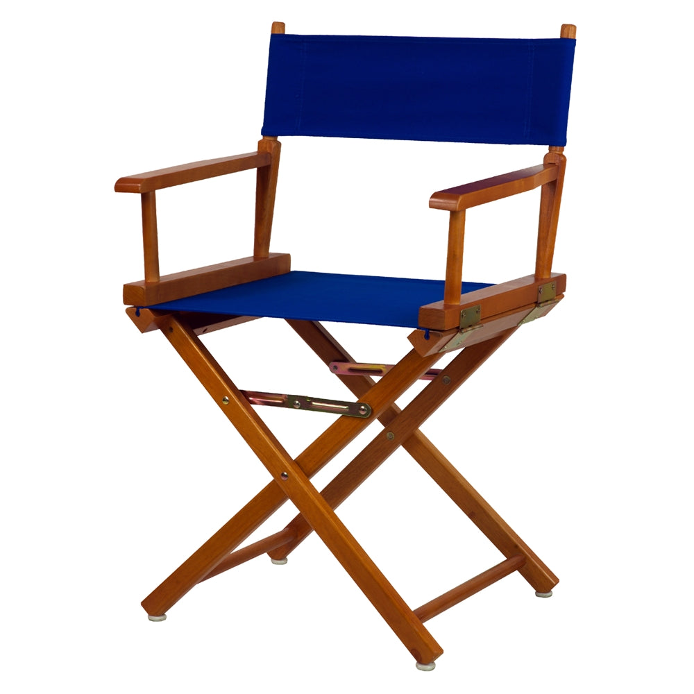 18'' Director's Chair Honey Oak Frame-Royal Blue Canvas - Casual Home