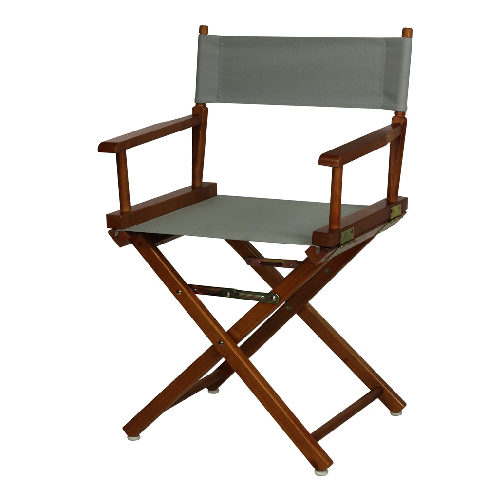 18'' Director's Chair Honey Oak Frame-Gray Canvas - Casual Home