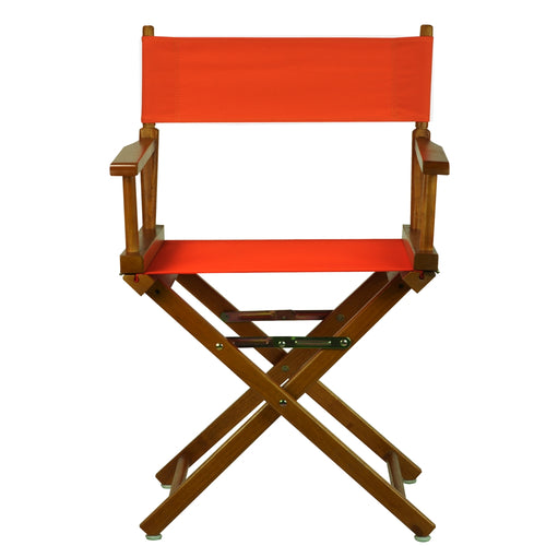 18'' Director's Chair Honey Oak Frame-Orange Canvas - Casual Home