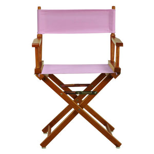 18'' Director's Chair Honey Oak Frame-Pink Canvas - Casual Home