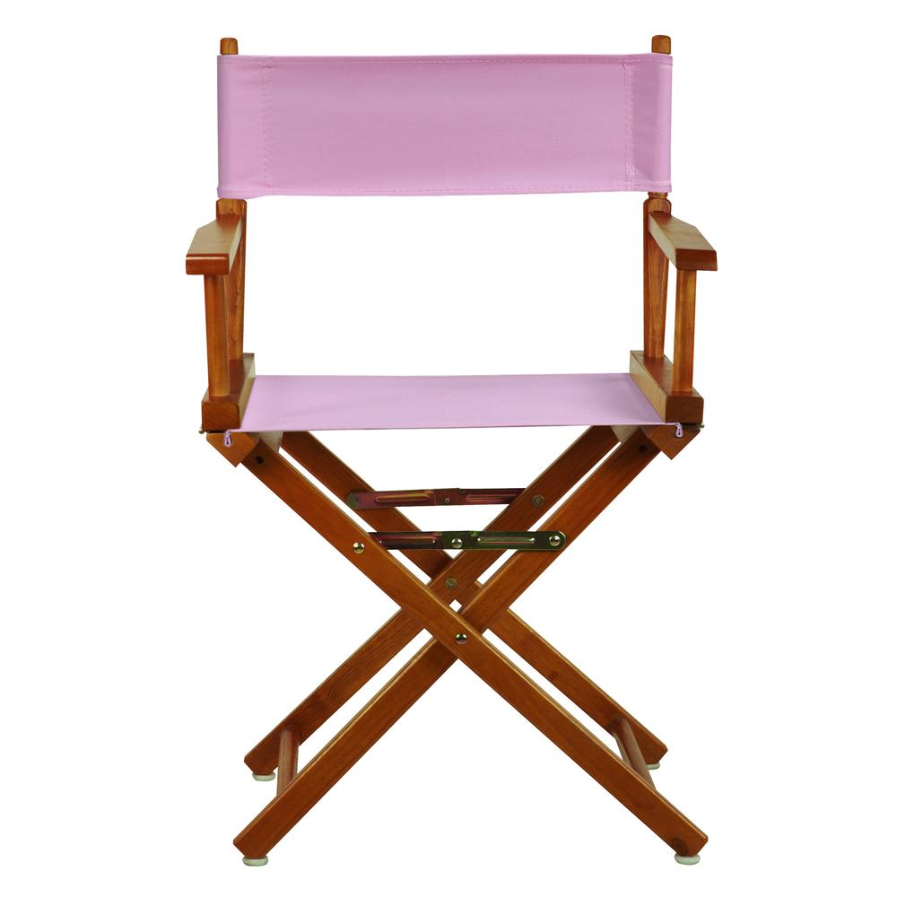 18'' Director's Chair Honey Oak Frame-Pink Canvas - Casual Home