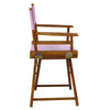 18'' Director's Chair Honey Oak Frame-Pink Canvas - Casual Home