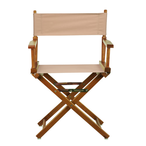 18'' Director's Chair Honey Oak Frame-Tan Canvas - Casual Home