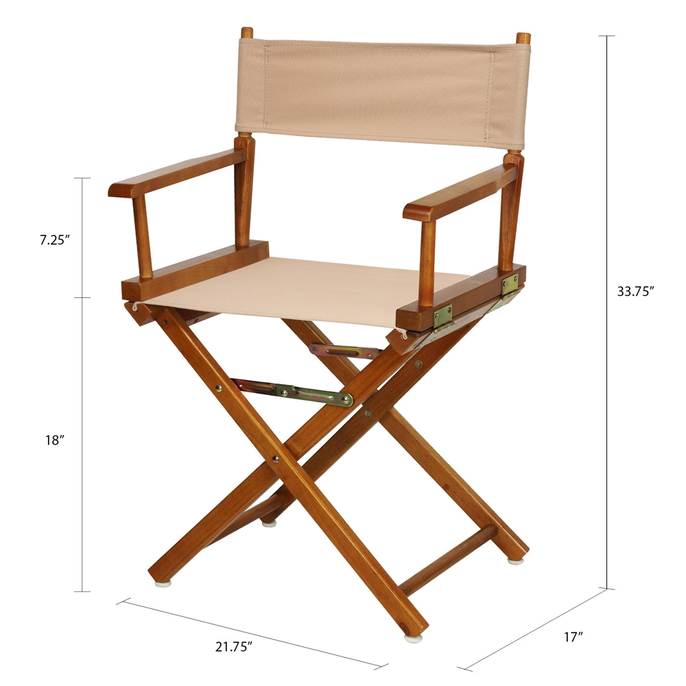 18'' Director's Chair Honey Oak Frame-Tan Canvas - Casual Home