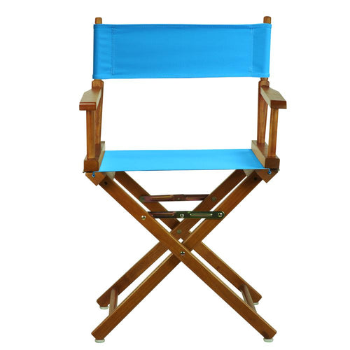 18'' Director's Chair Honey Oak Frame-Turquoise Canvas - Casual Home