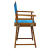 18'' Director's Chair Honey Oak Frame-Turquoise Canvas - Casual Home