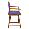 18'' Director's Chair Honey Oak Frame-Purple Canvas - Casual Home
