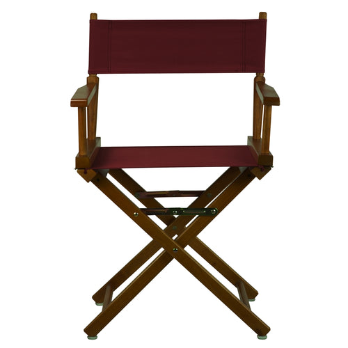 18'' Director's Chair Honey Oak Frame-Burgundy Canvas - Casual Home