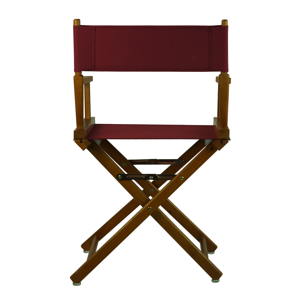 18'' Director's Chair Honey Oak Frame-Burgundy Canvas - Casual Home