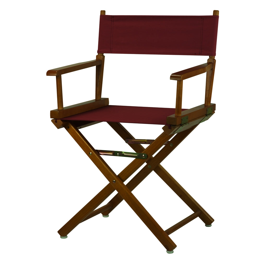 18'' Director's Chair Honey Oak Frame-Burgundy Canvas - Casual Home