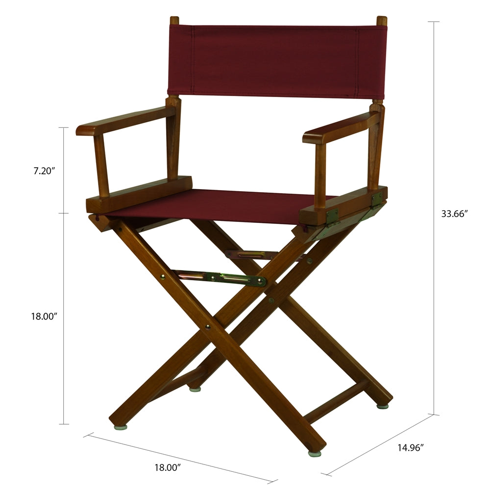 18'' Director's Chair Honey Oak Frame-Burgundy Canvas - Casual Home