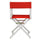 18'' Director's Chair White Frame-Red Canvas - Casual Home