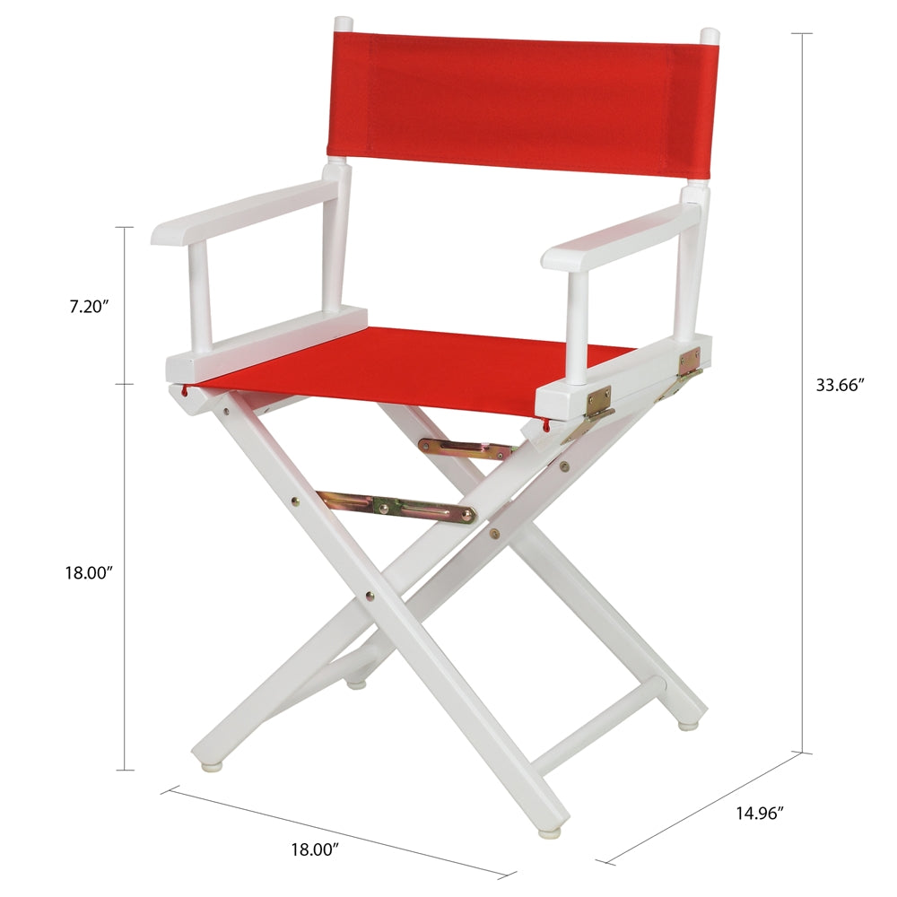 18'' Director's Chair White Frame-Red Canvas - Casual Home